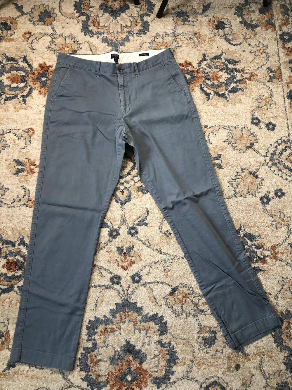 J Crew Pants Mens 32x30 Blue Straight Flex Casual Chino Pocket Classic Style